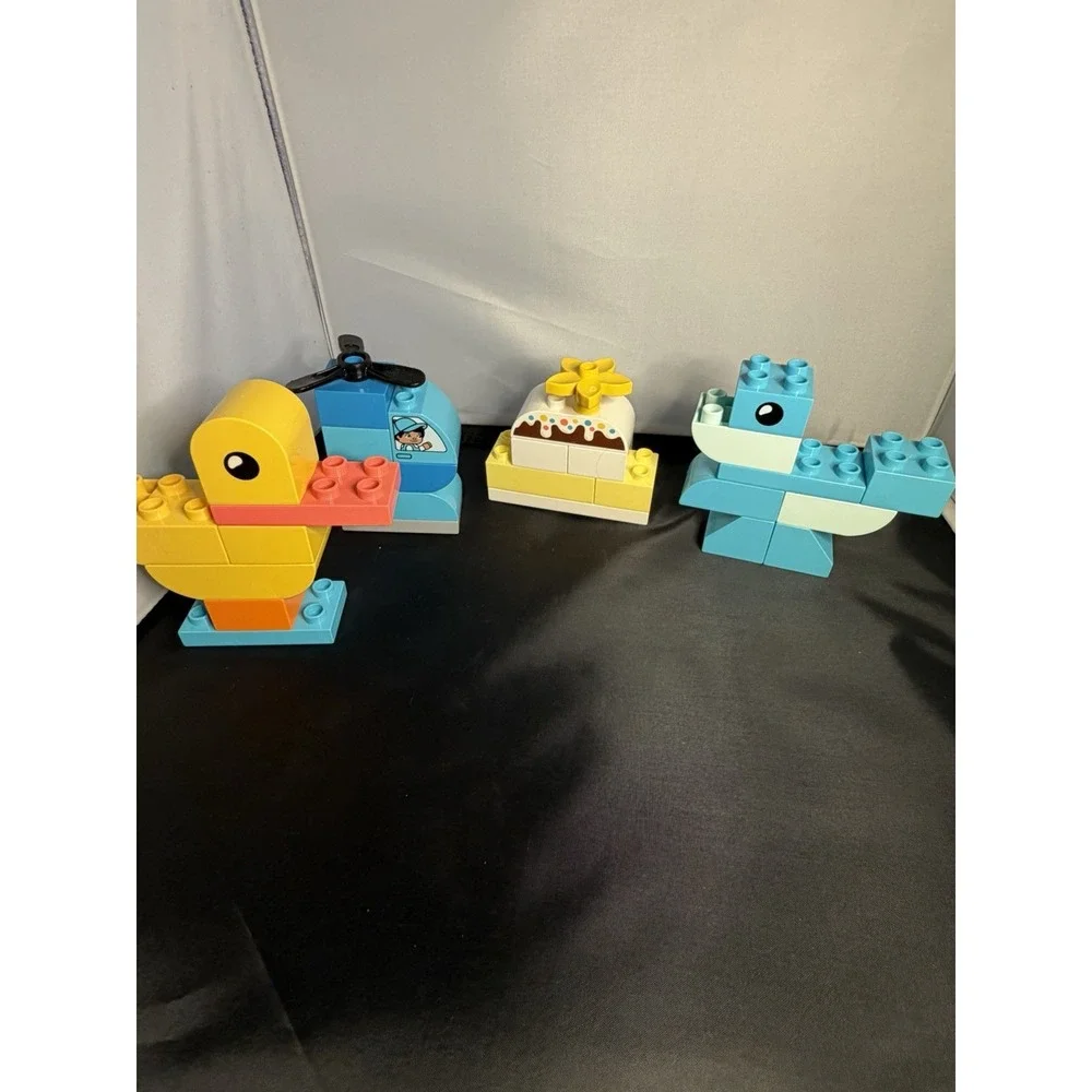 LEGO DUPLO Mixed Lot Duck Helicopter Birthday Cake Animal Building Blocks